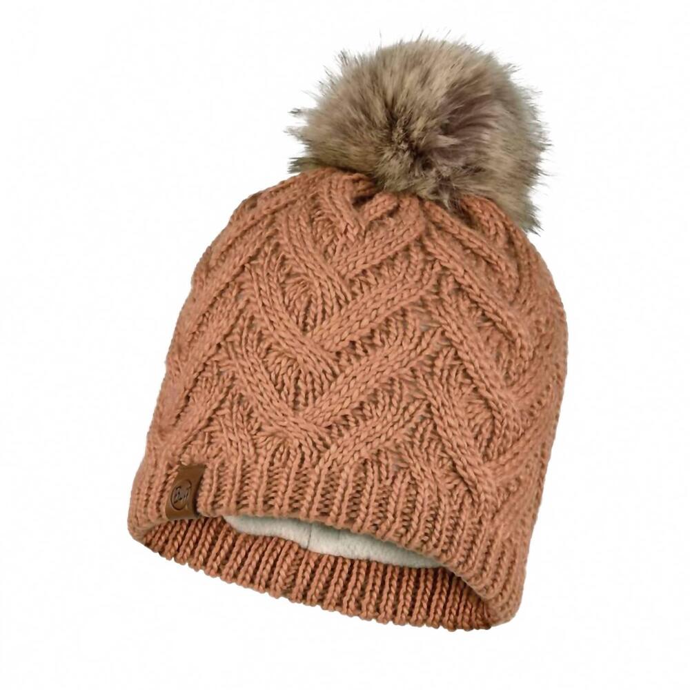 NEW BUFF adult knitted and fleece beanie hat in caryn rosewood